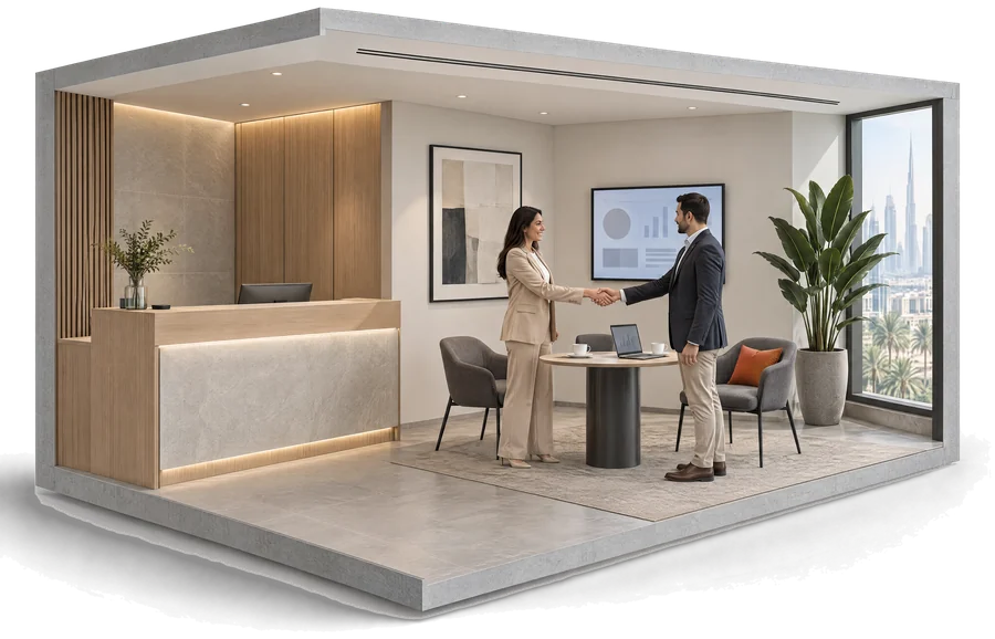 A Meraki consultant welcoming a visitor